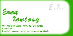 emma komlosy business card